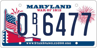 MD license plate 0BJ6477