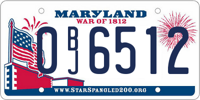 MD license plate 0BJ6512