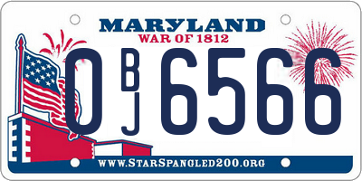MD license plate 0BJ6566