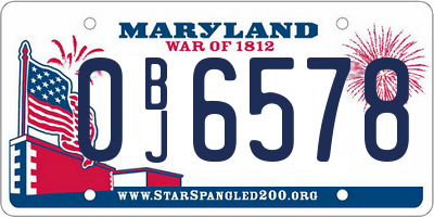 MD license plate 0BJ6578