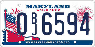 MD license plate 0BJ6594