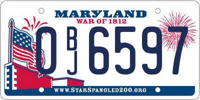 MD license plate 0BJ6597