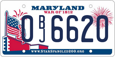 MD license plate 0BJ6620