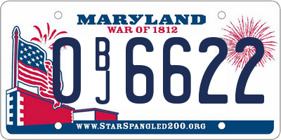 MD license plate 0BJ6622