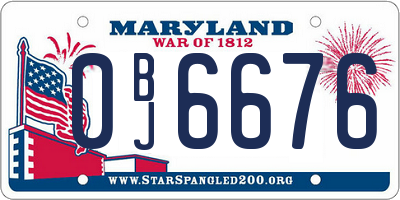 MD license plate 0BJ6676