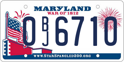 MD license plate 0BJ6710