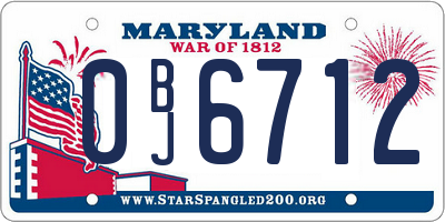 MD license plate 0BJ6712