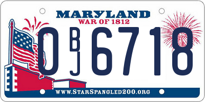 MD license plate 0BJ6718