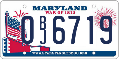 MD license plate 0BJ6719