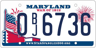MD license plate 0BJ6736