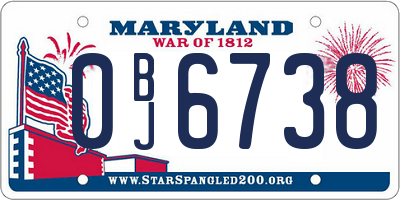 MD license plate 0BJ6738
