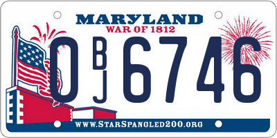MD license plate 0BJ6746