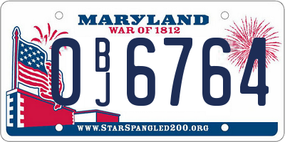 MD license plate 0BJ6764