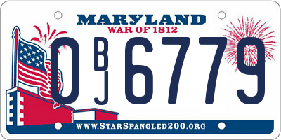MD license plate 0BJ6779