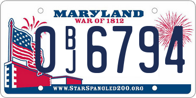 MD license plate 0BJ6794