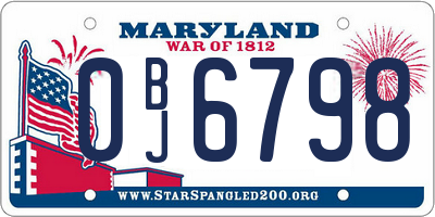 MD license plate 0BJ6798
