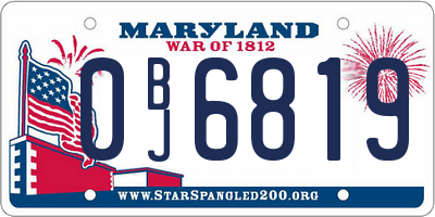 MD license plate 0BJ6819
