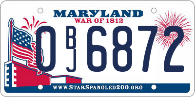 MD license plate 0BJ6872