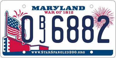 MD license plate 0BJ6882
