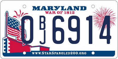 MD license plate 0BJ6914
