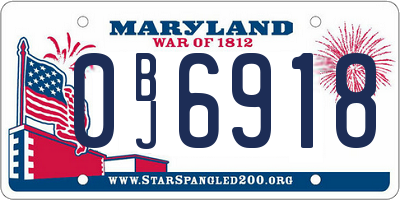 MD license plate 0BJ6918