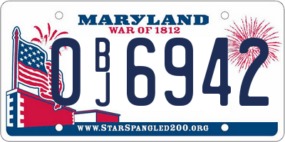 MD license plate 0BJ6942