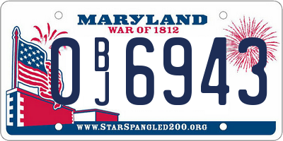MD license plate 0BJ6943