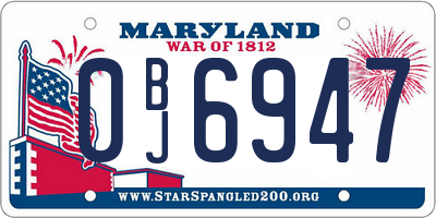 MD license plate 0BJ6947