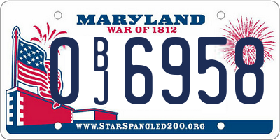 MD license plate 0BJ6958