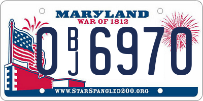 MD license plate 0BJ6970