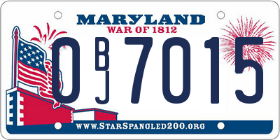 MD license plate 0BJ7015