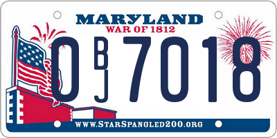 MD license plate 0BJ7018