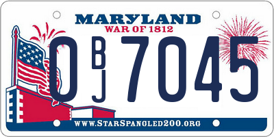 MD license plate 0BJ7045