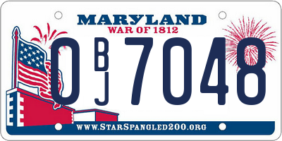 MD license plate 0BJ7048
