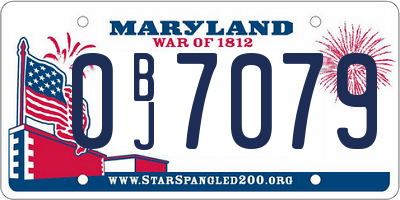 MD license plate 0BJ7079