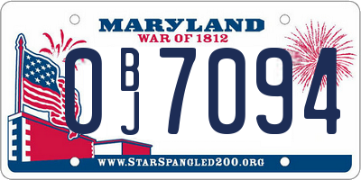 MD license plate 0BJ7094