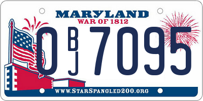 MD license plate 0BJ7095