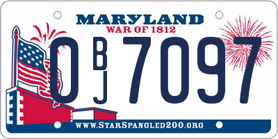 MD license plate 0BJ7097