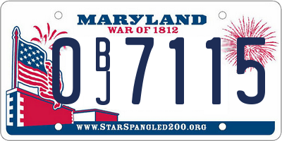 MD license plate 0BJ7115