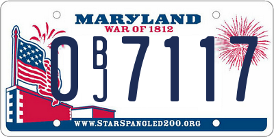 MD license plate 0BJ7117