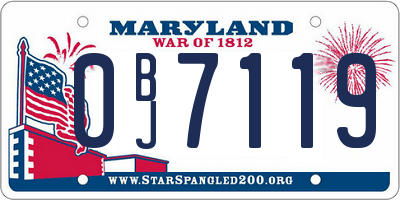 MD license plate 0BJ7119