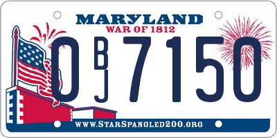 MD license plate 0BJ7150
