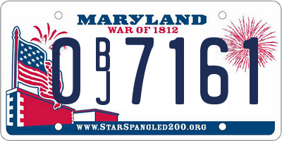 MD license plate 0BJ7161