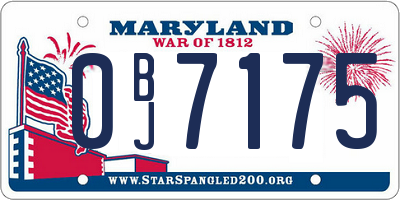 MD license plate 0BJ7175