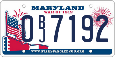 MD license plate 0BJ7192