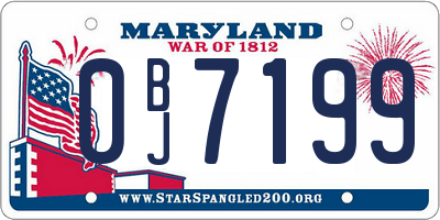 MD license plate 0BJ7199