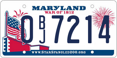 MD license plate 0BJ7214