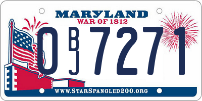 MD license plate 0BJ7271