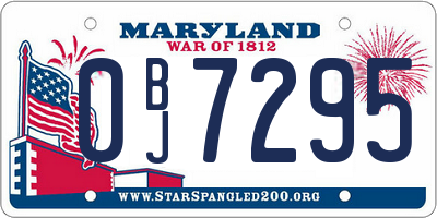 MD license plate 0BJ7295