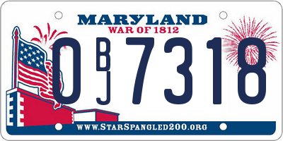 MD license plate 0BJ7318